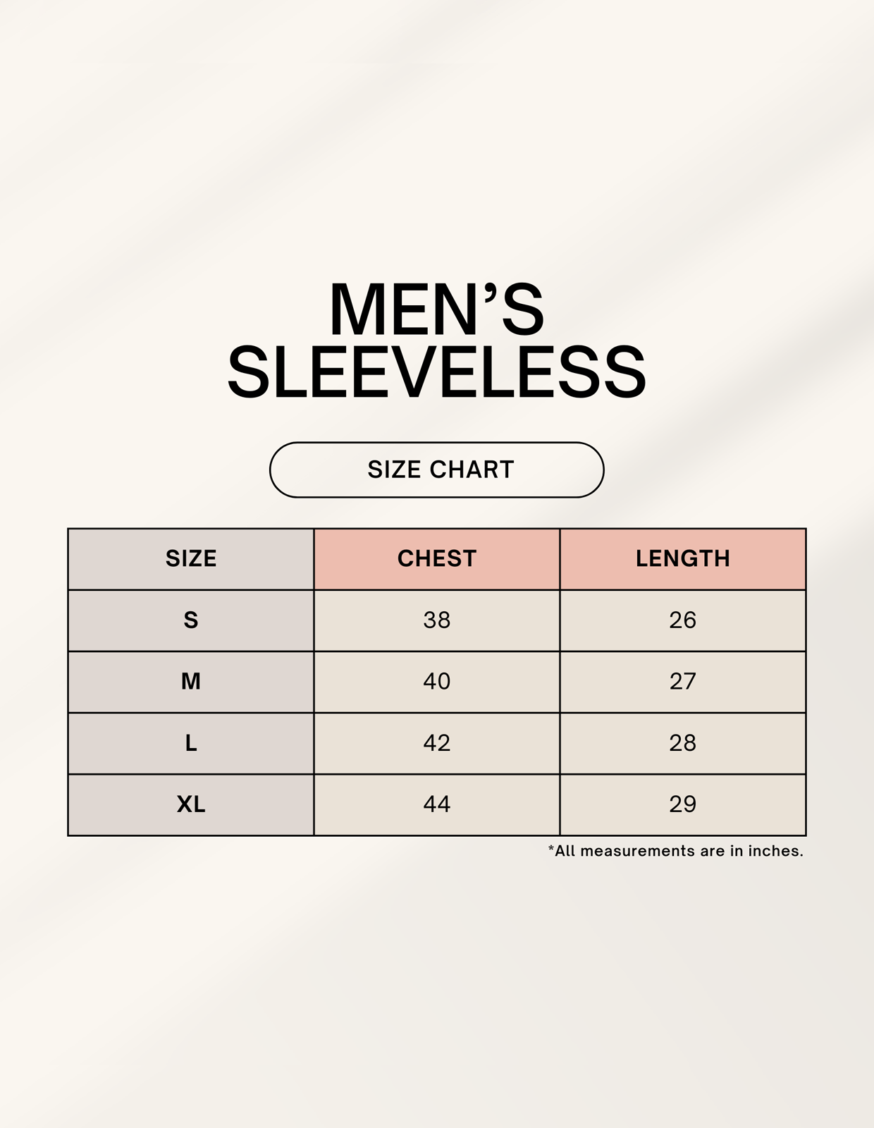 Size chart for Basketball Repeat Sleeveless Training Tank