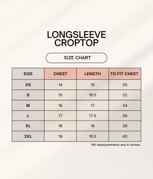 THE RIGHT FIT — AOP Full-Sleeve Crop Top