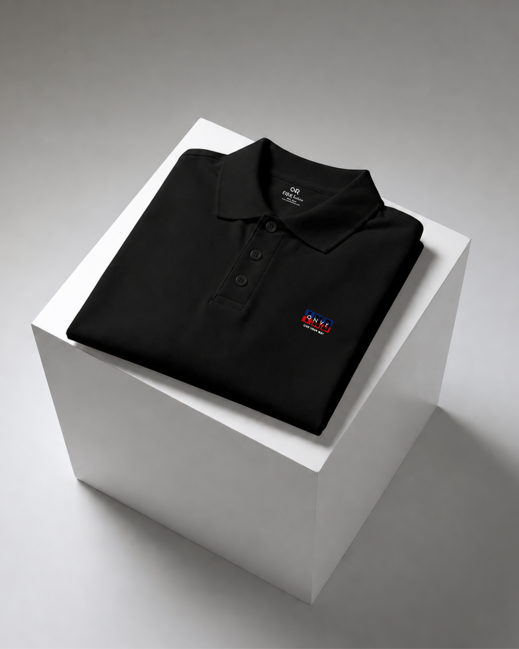 polo tee with minimal design on the left chest.