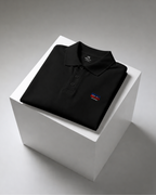 polo tee with minimal design on the left chest.