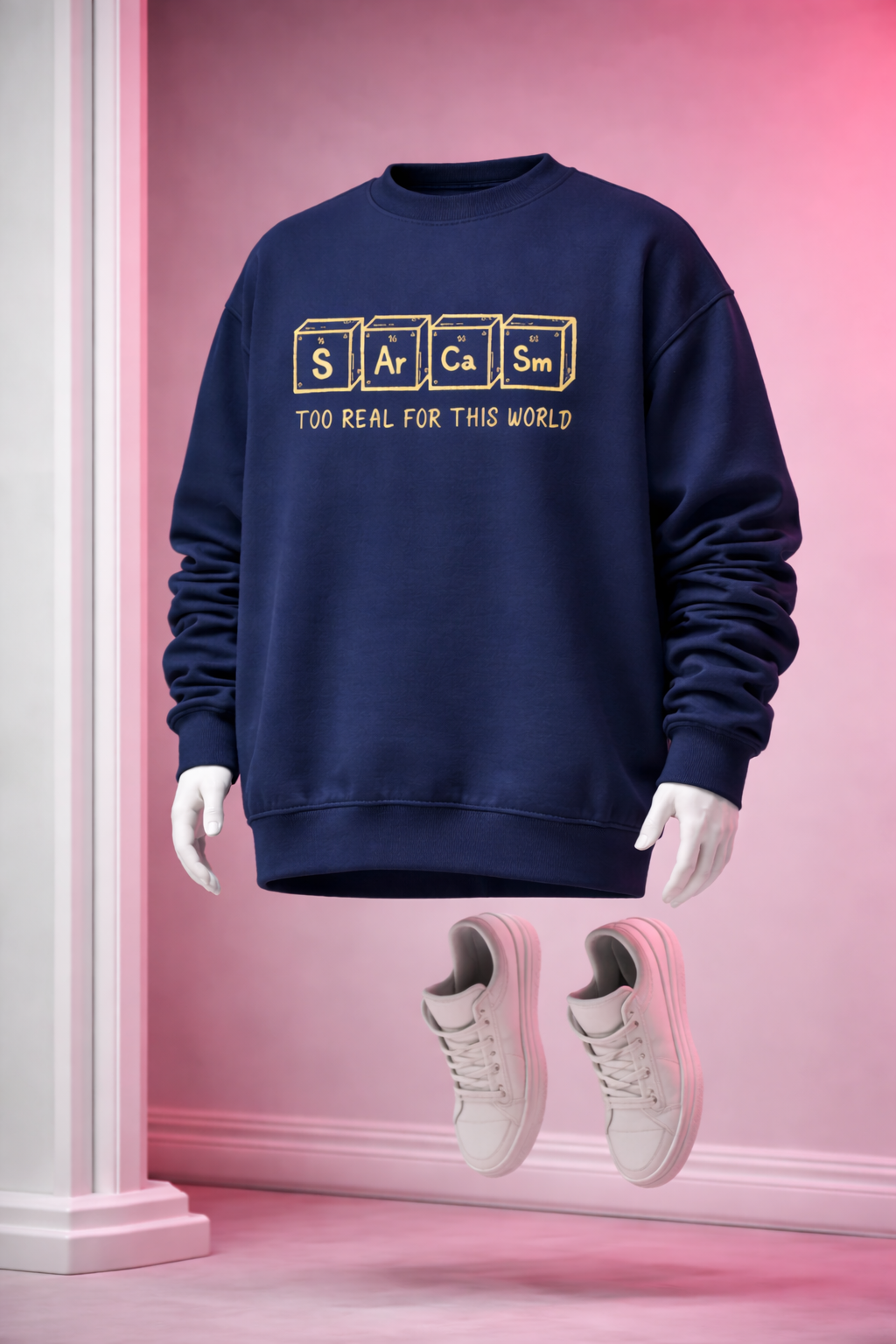 Navy blue sweatshirt Mockup